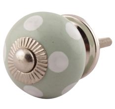 Sage Green Dotted Small Ceramic Cabinet Knobs Online